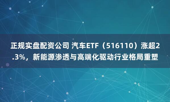 正规实盘配资公司 汽车ETF（516110）涨超2.3%，新能源渗透与高端化驱动行业格局重塑